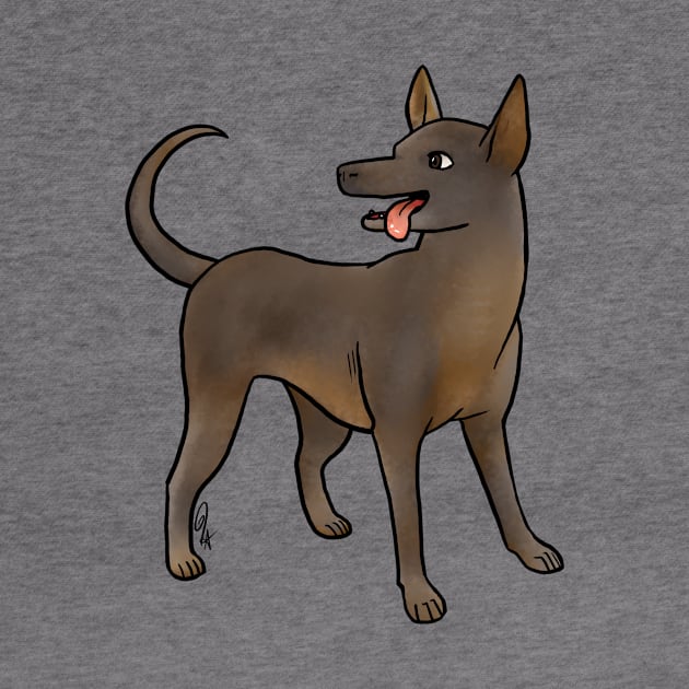 Dog - Xoloitzcuintli - Bald Brown by Jen's Dogs Custom Gifts and Designs